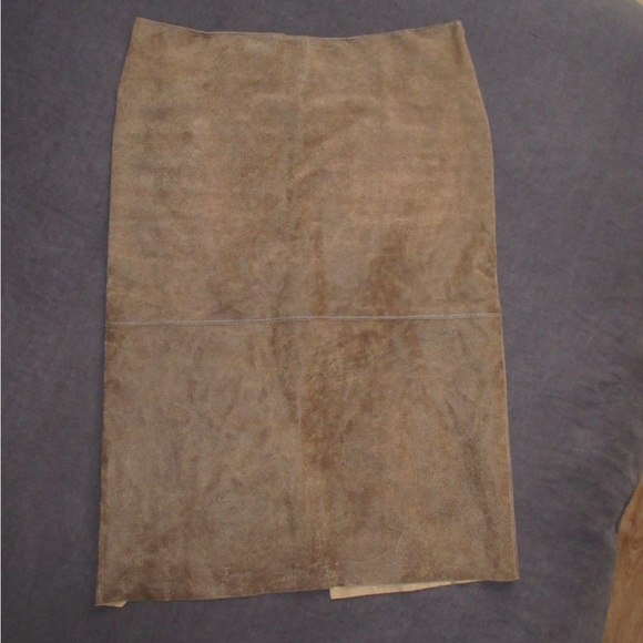 Just Cavalli Distressed Leather Panel Pencil Skirt